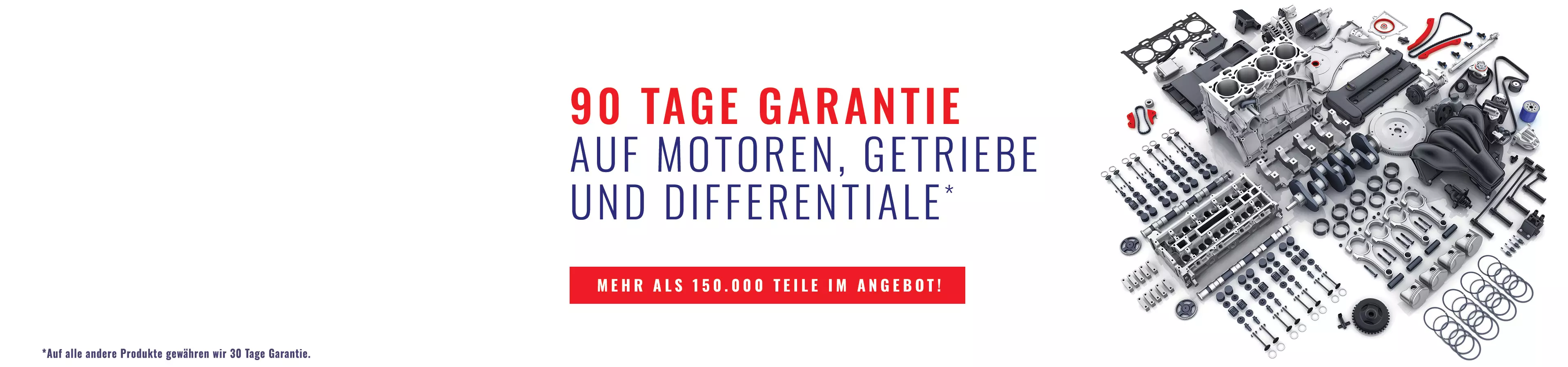 90-tägige Garantie auf Motoren, Getriebe und Differenziale – über 150.000 Autoteile bei Global Parts verfügbar