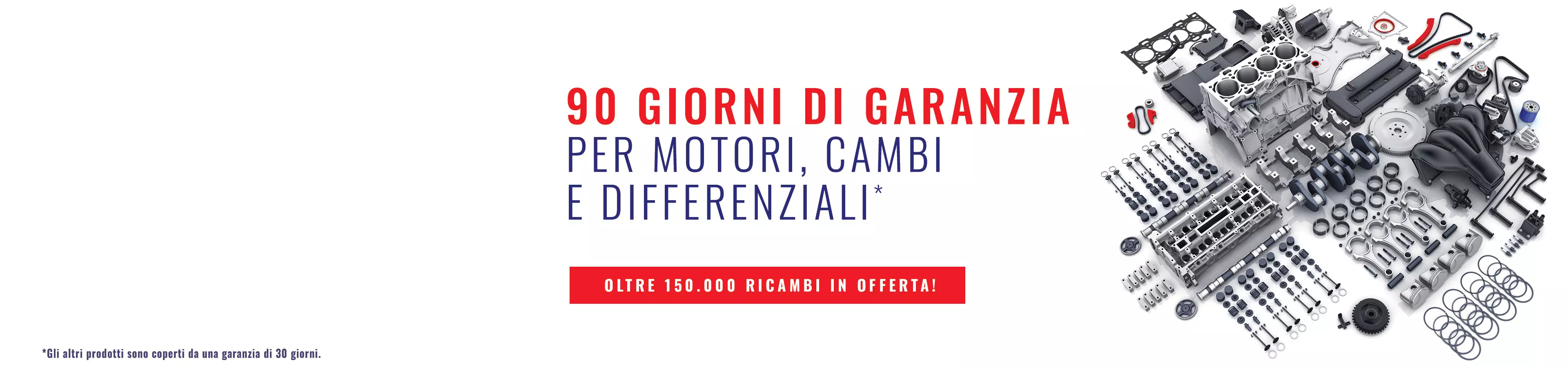 Garanzia di 90 giorni su motori, cambi e differenziali – oltre 150.000 ricambi auto disponibili su Global Parts