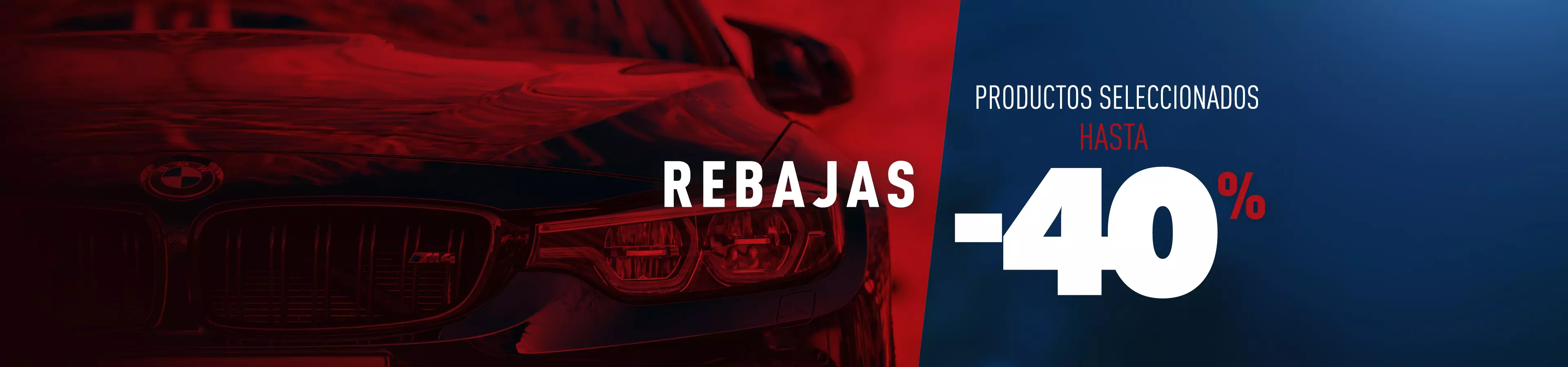 Tienda de recambios Global Parts – banner de rebajas: productos seleccionados hasta -40%