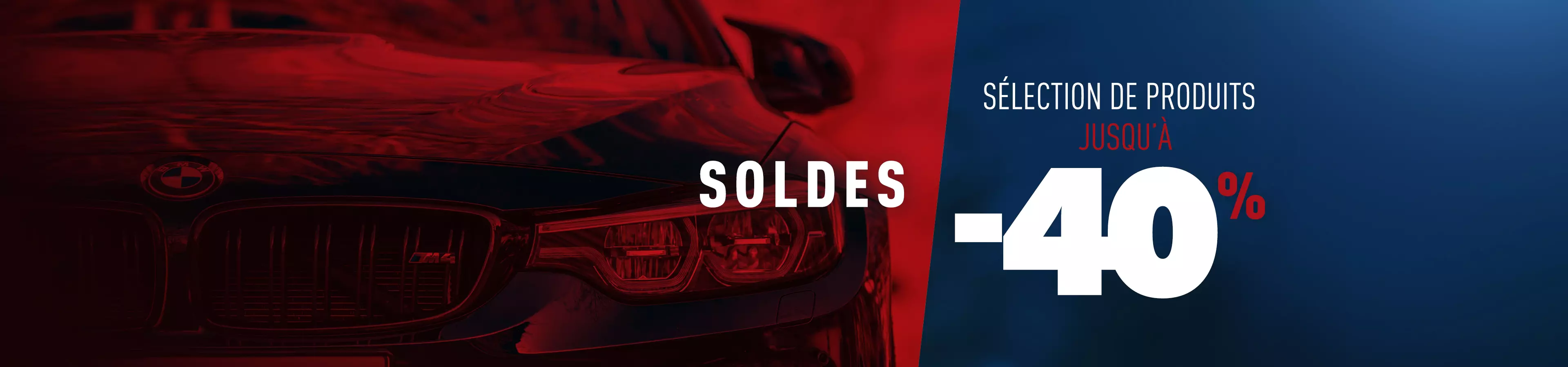 Boutique auto Global Parts – bannière de soldes : sélection de produits jusqu’à -40%