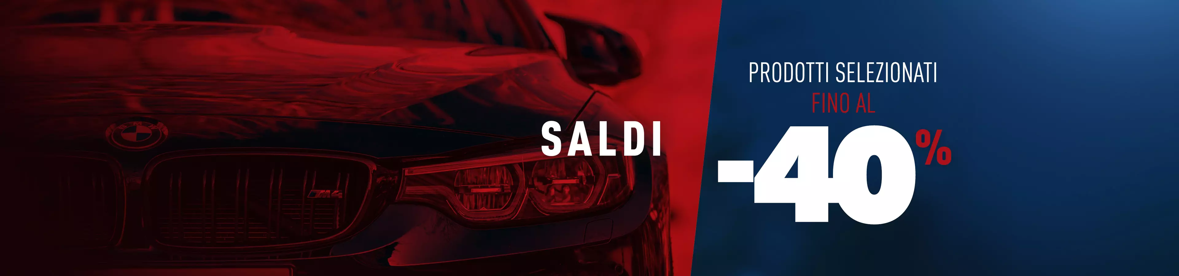 Negozio ricambi auto Global Parts – banner dei saldi: prodotti selezionati fino al -40%