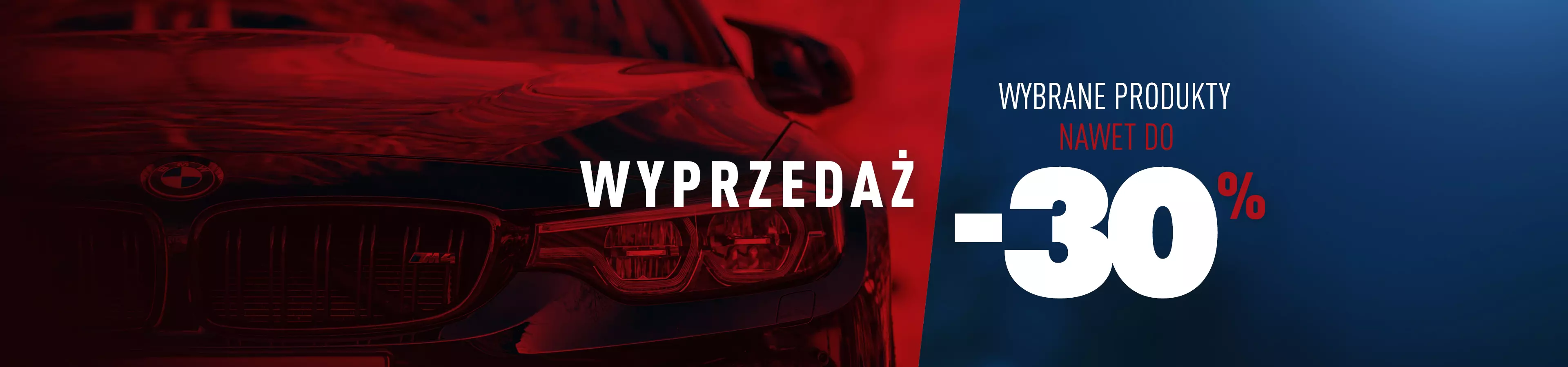 Sklep motoryzacyjny Global Parts – baner wyprzedaży: wybrane produkty nawet do -30%