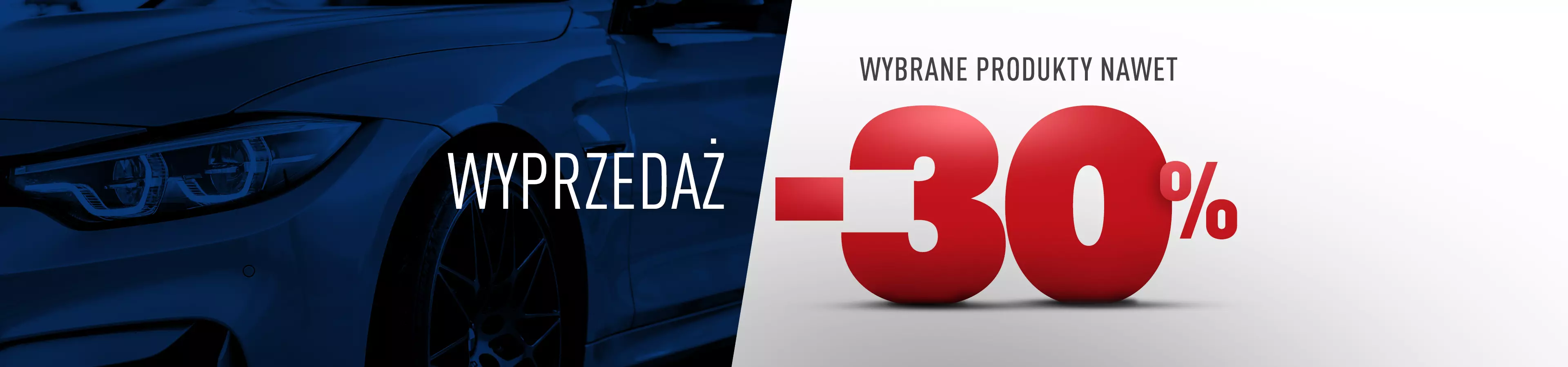Sklep motoryzacyjny Global Parts – baner wyprzedaży: wybrane produkty nawet do -30%