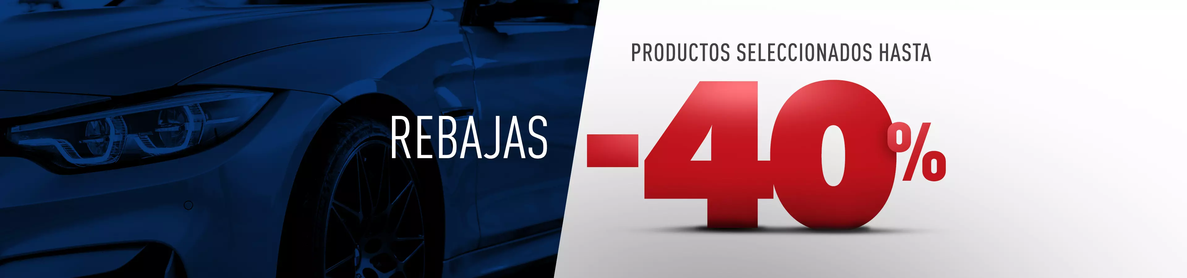 Tienda de recambios Global Parts – banner de rebajas: productos seleccionados hasta -40%