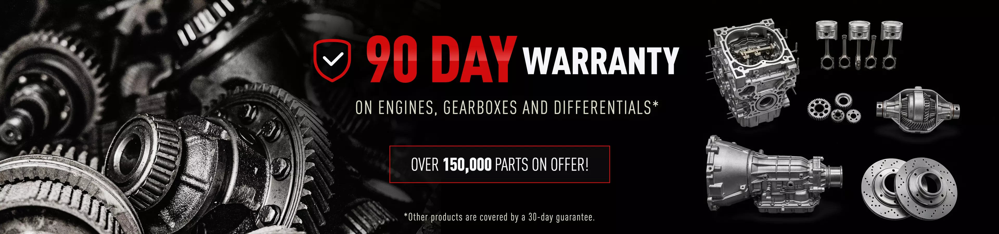 90-day warranty on engines, gearboxes, and differentials – over 150,000 car parts available at Global Parts