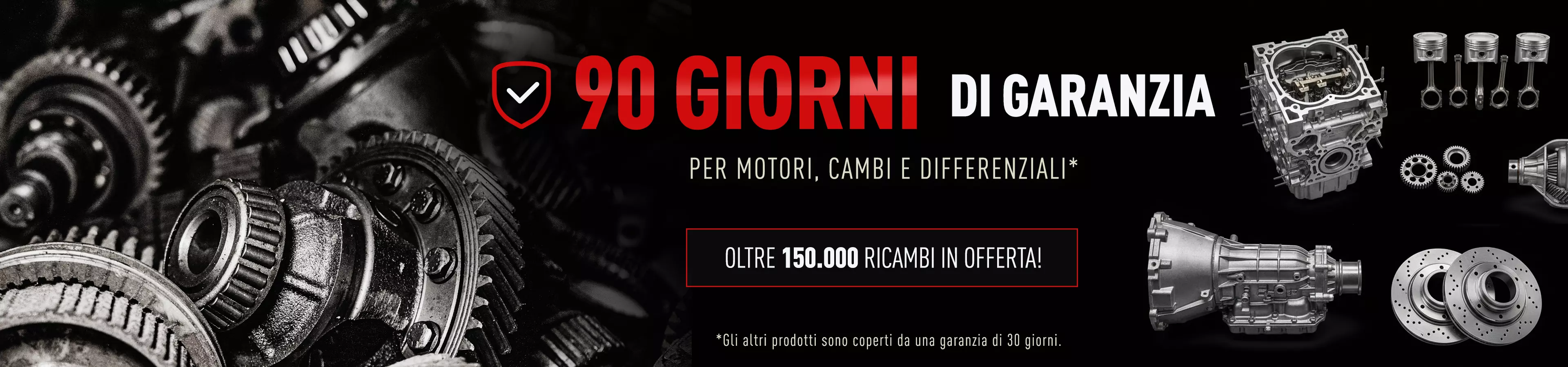 Garanzia di 90 giorni su motori, cambi e differenziali – oltre 150.000 ricambi auto disponibili su Global Parts