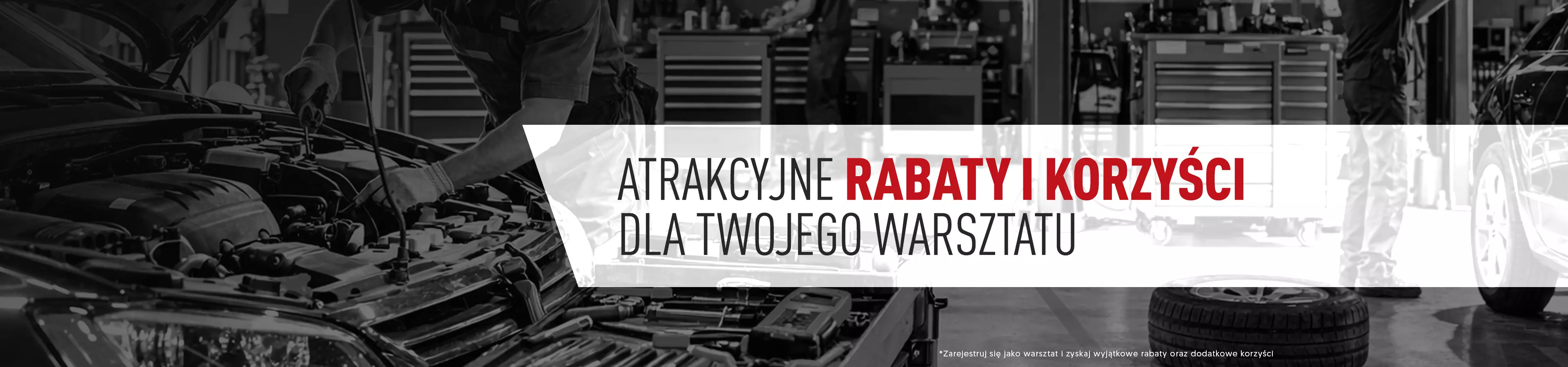 Global Parts – baner: Atrakcyjne rabaty i korzyści dla Twojego warsztatu. Zarejestruj się jako warsztat, aby otrzymać wyjątkowe rabaty i dodatkowe korzyści.