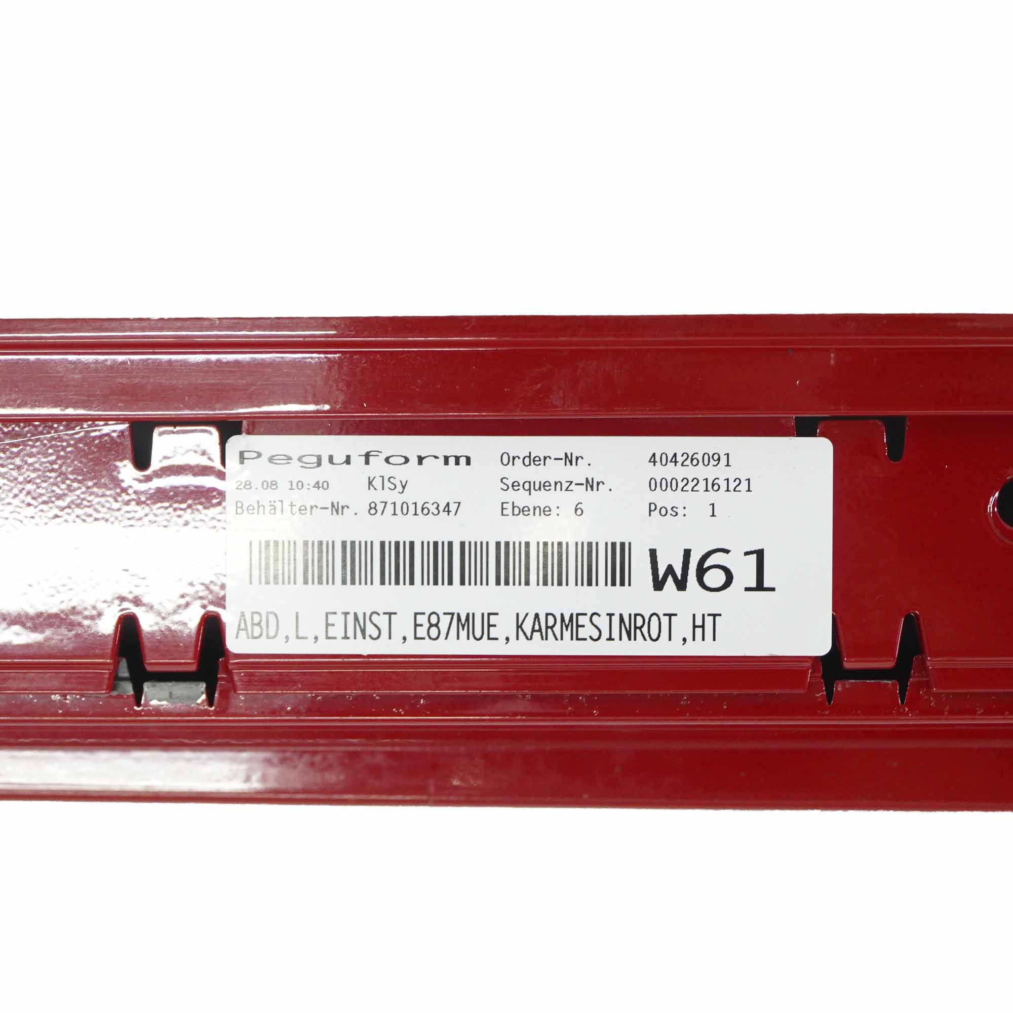 BMW E87 LCI Schwellerleiste Blende Schweller Links Karmesinrot Rot - A61