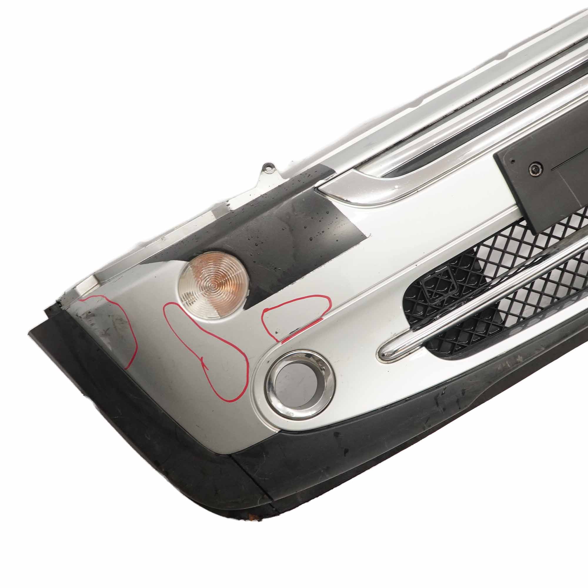 £Mini Cooper R50 R52 Complete Front Bumper Panel Pure Silver Metallic - 900