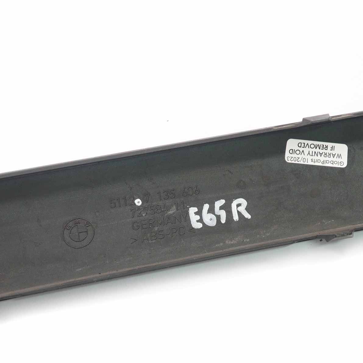 BMW E65 Bumper Strip Guard Rear Right O/S Moulding Black Sapphire 475 7135606