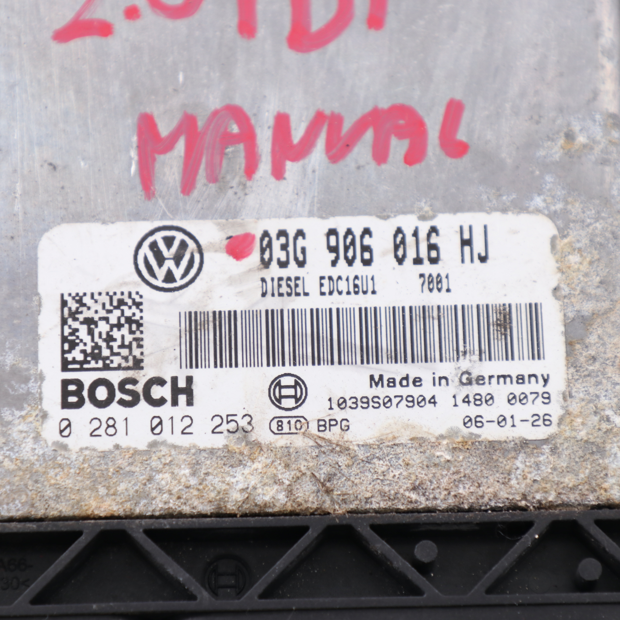 Volkswagen Golf 5 2.0 TDI Motor steuergerät ECU Handbuch 03G906016HJ