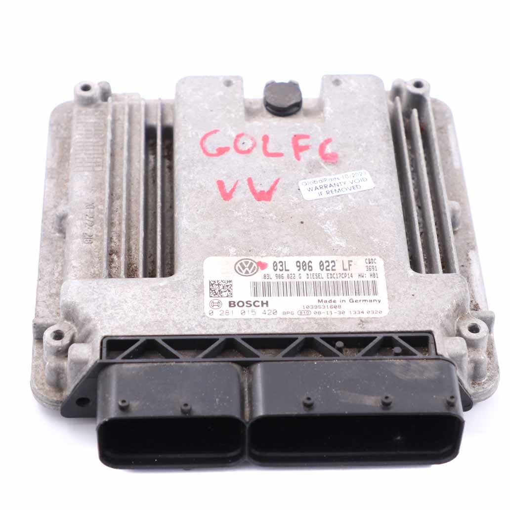 VW Golf 6 2.0 TDI Diesel CBD Motorsteuergerät ECU Handbuch 03L906022LF