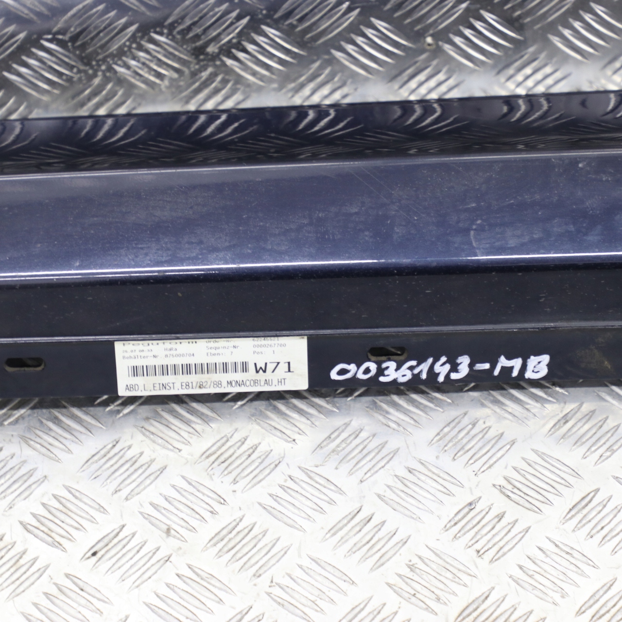 BMW 1 SERIES E81 E82 E88 Sill strip side skirt left N/S Monacoblau Blue A35