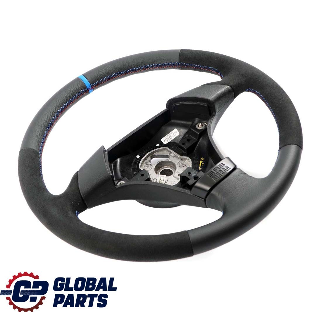 BMW E36 NEW Black Leather / Alcantara  Sport Steering Wheel 3 Spoke Tricoloured