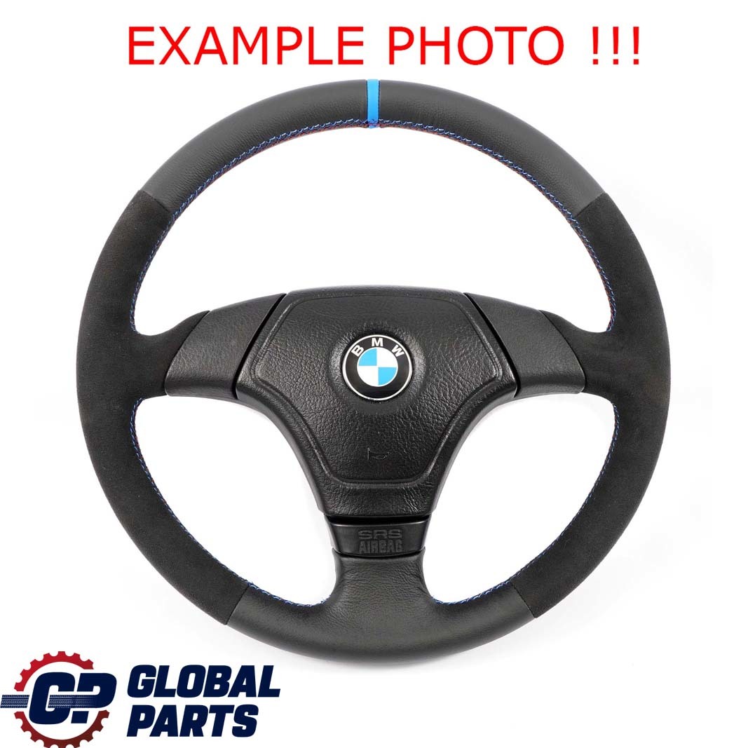 BMW E36 NEW Black Leather / Alcantara  Sport Steering Wheel 3 Spoke Tricoloured