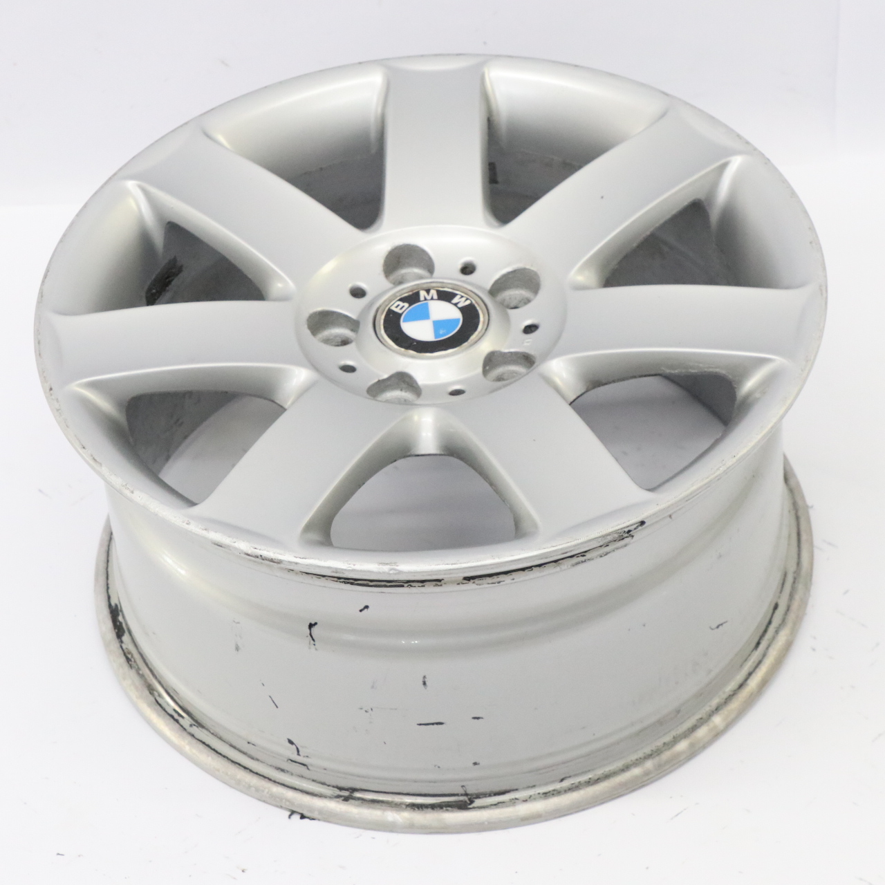 BMW E36 E46 Silberne Leichtmetallfelge 17" Sternspeichen 44 ET:47 8J 1094506