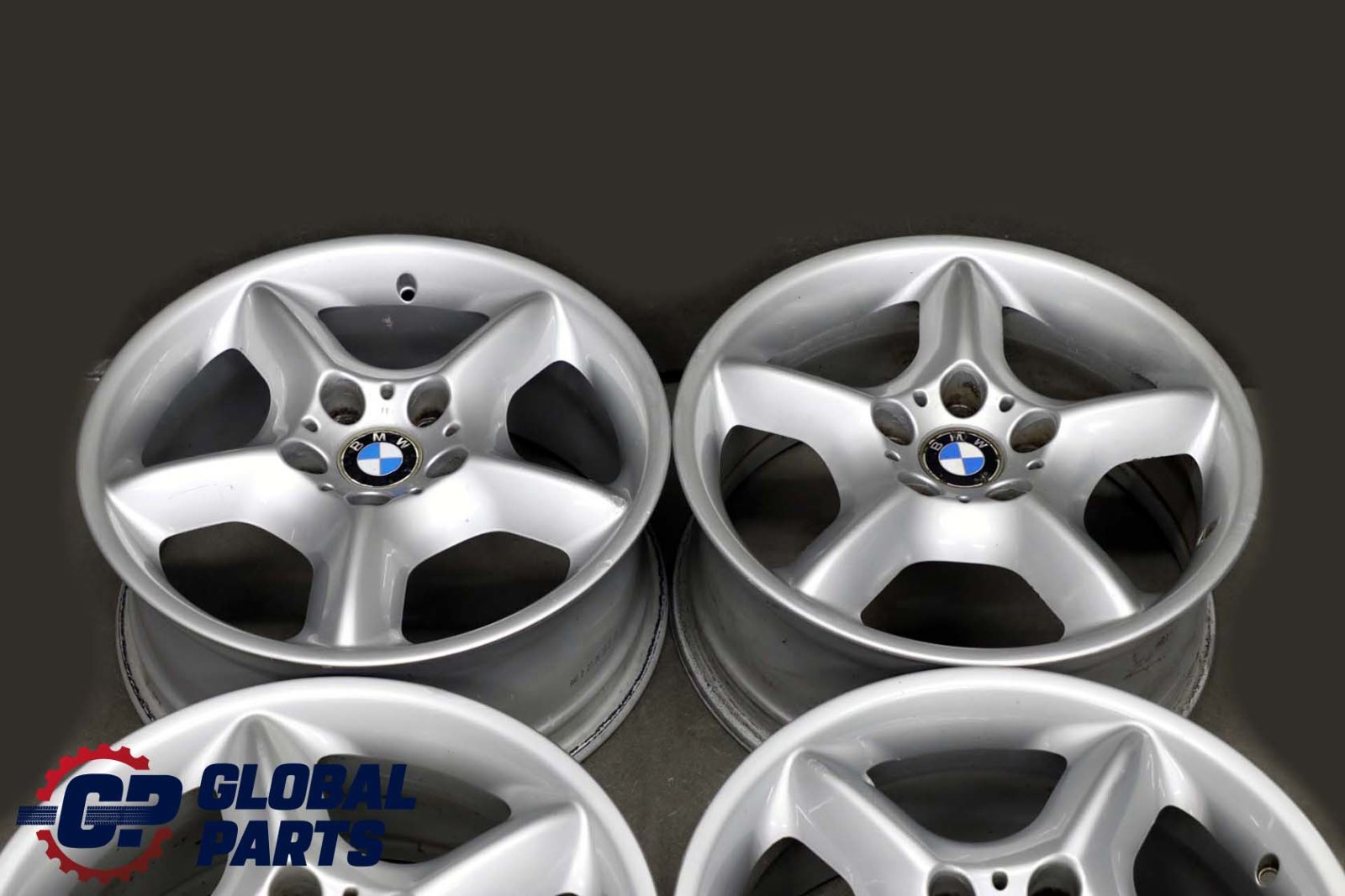 BMW X5 E53 Silver Complete 4x Wheel Alloy Rim 17" Star Spoke 57 7,5J ET:40