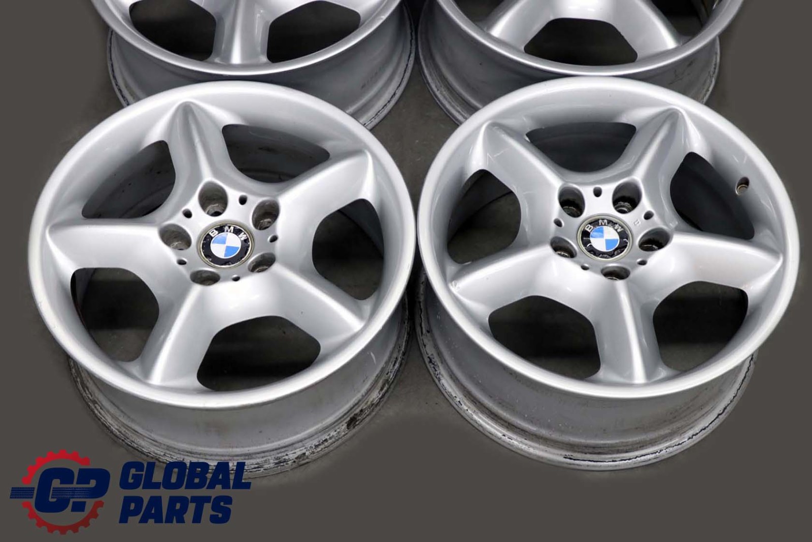 BMW X5 E53 Silver Complete 4x Wheel Alloy Rim 17" Star Spoke 57 7,5J ET:40