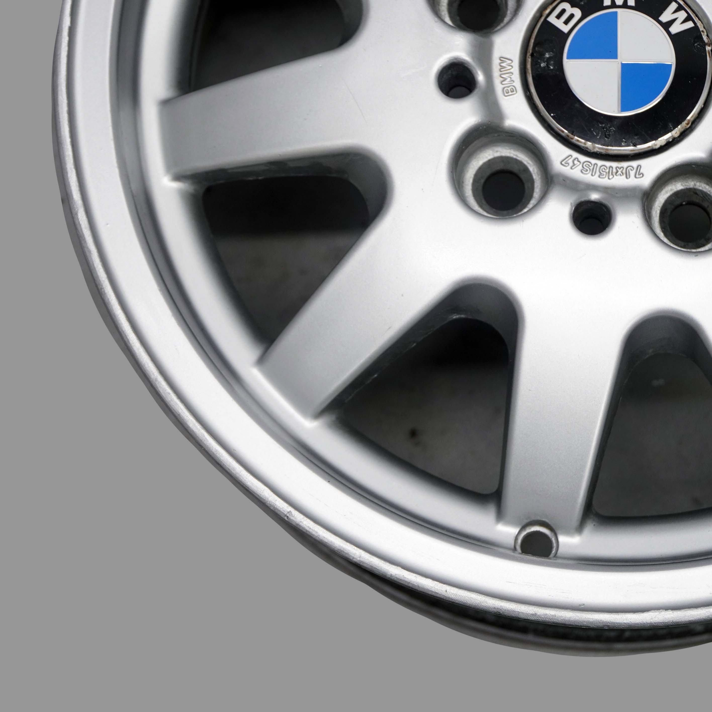 BMW 3 er E36 E46 Silber Alu Felge Alufelge 15" 7J ET:47 Styling 28 1182607