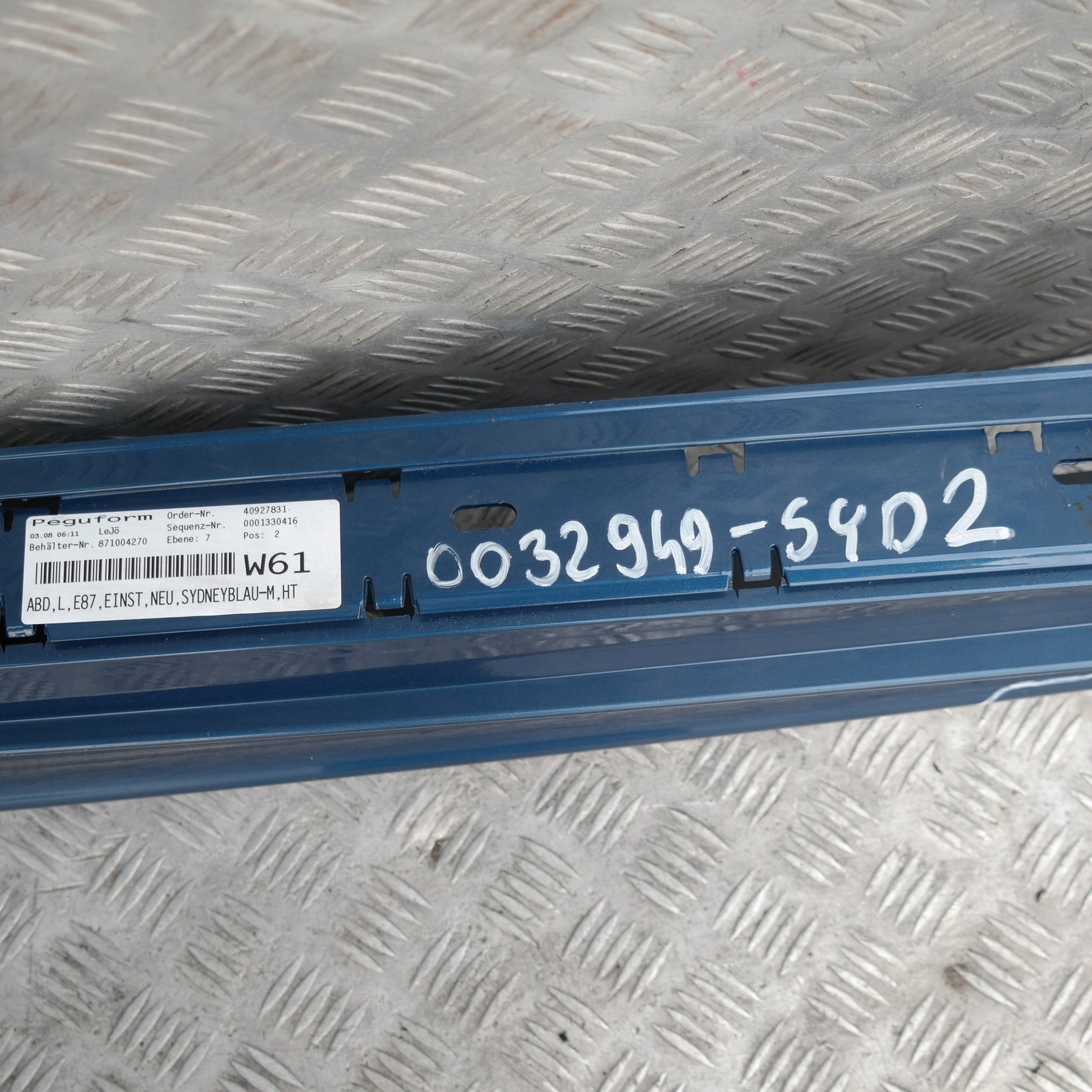 BMW 1 SERIES 2 E87 Sill strip side skirt left N/S Sydneyblau Sydney Blau Blue