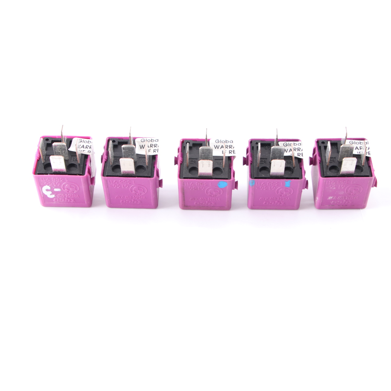 BMW E36 E38 E85 Mini R52 R57 5x Change-Over Contact Relay Violet Set 1388911