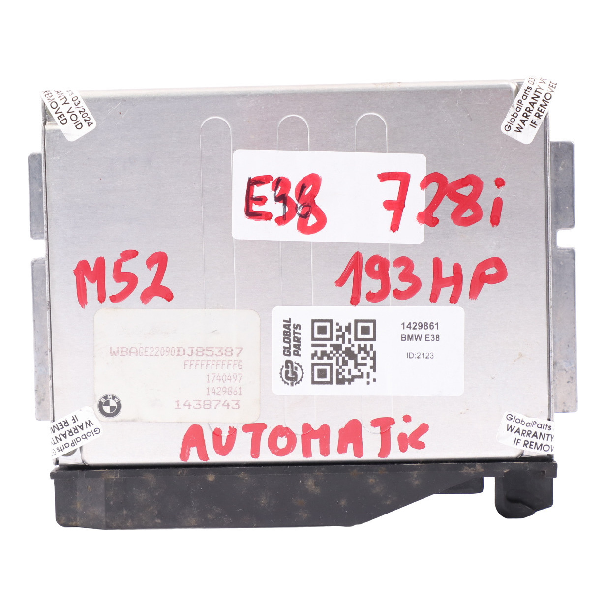 BMW E38 728i M52 193PS Motorsteuergerät ECU Modul 1429861 Automatik