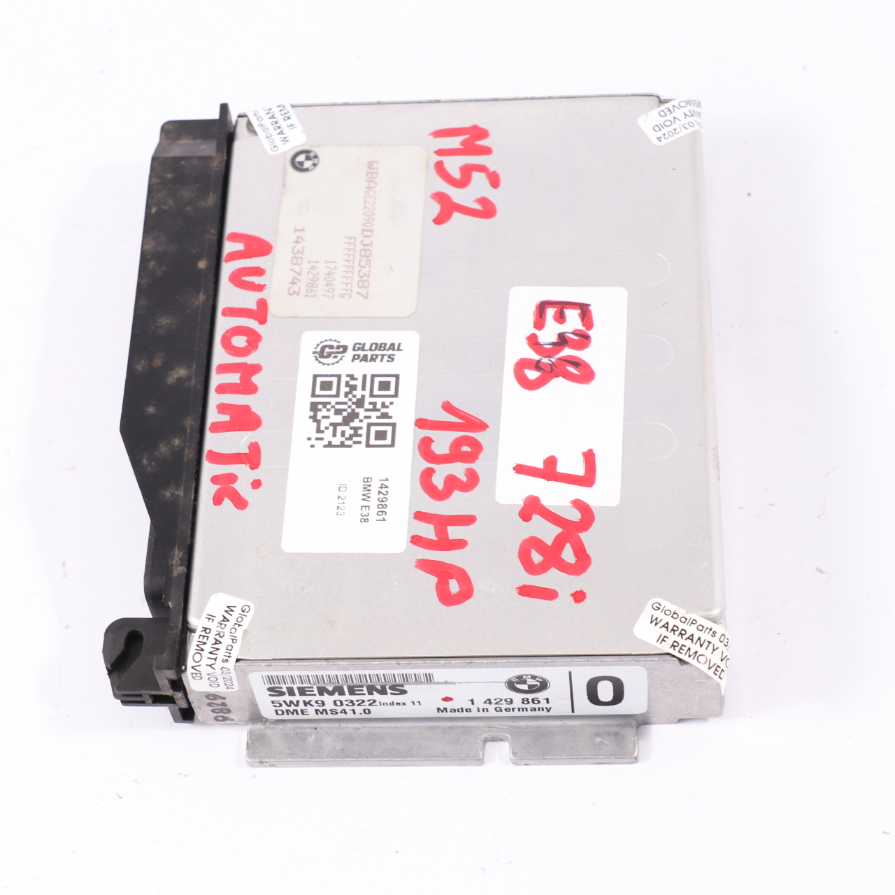 BMW E38 728i M52 193PS Motorsteuergerät ECU Modul 1429861 Automatik