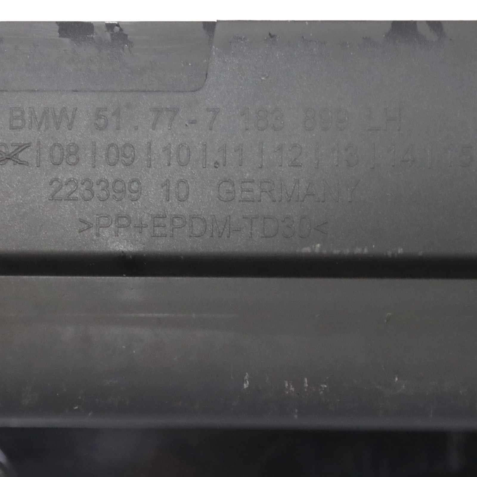 BMW F01 Seitenschwellerabdeckung Türschwellerabdeckung links Schwarz Saphir 475