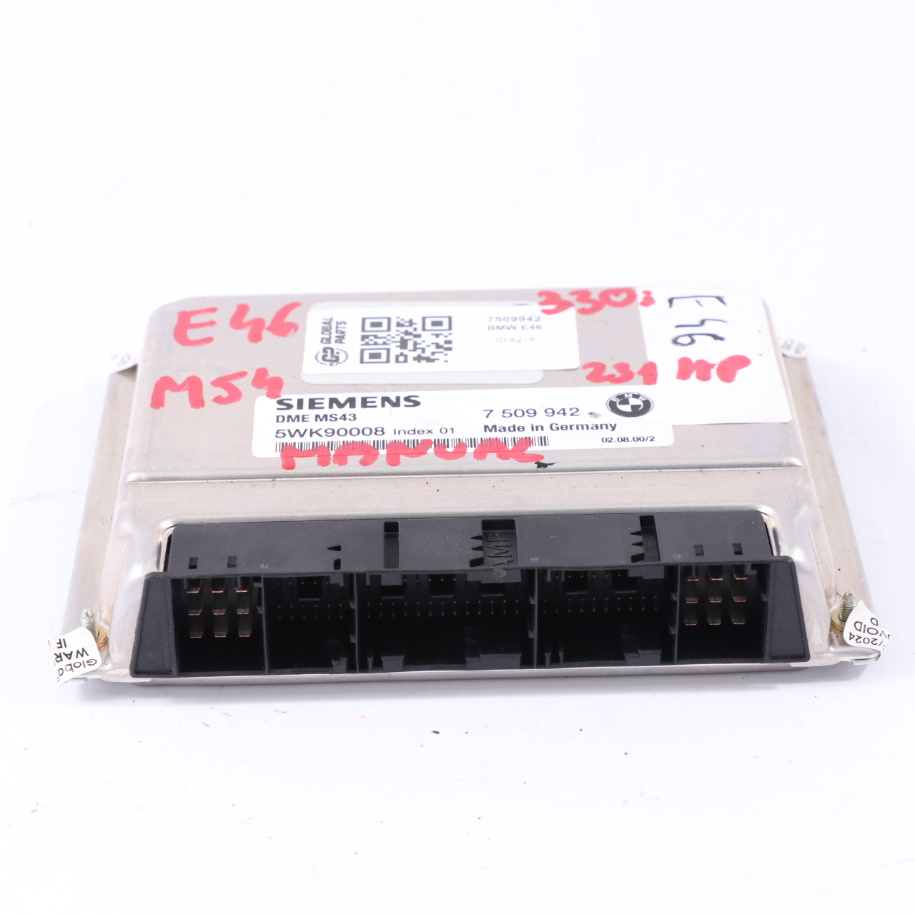 BMW E46 330i M54 231PS Motorsteuergerät Modul ECU DME 7509942 Schaltgetriebe