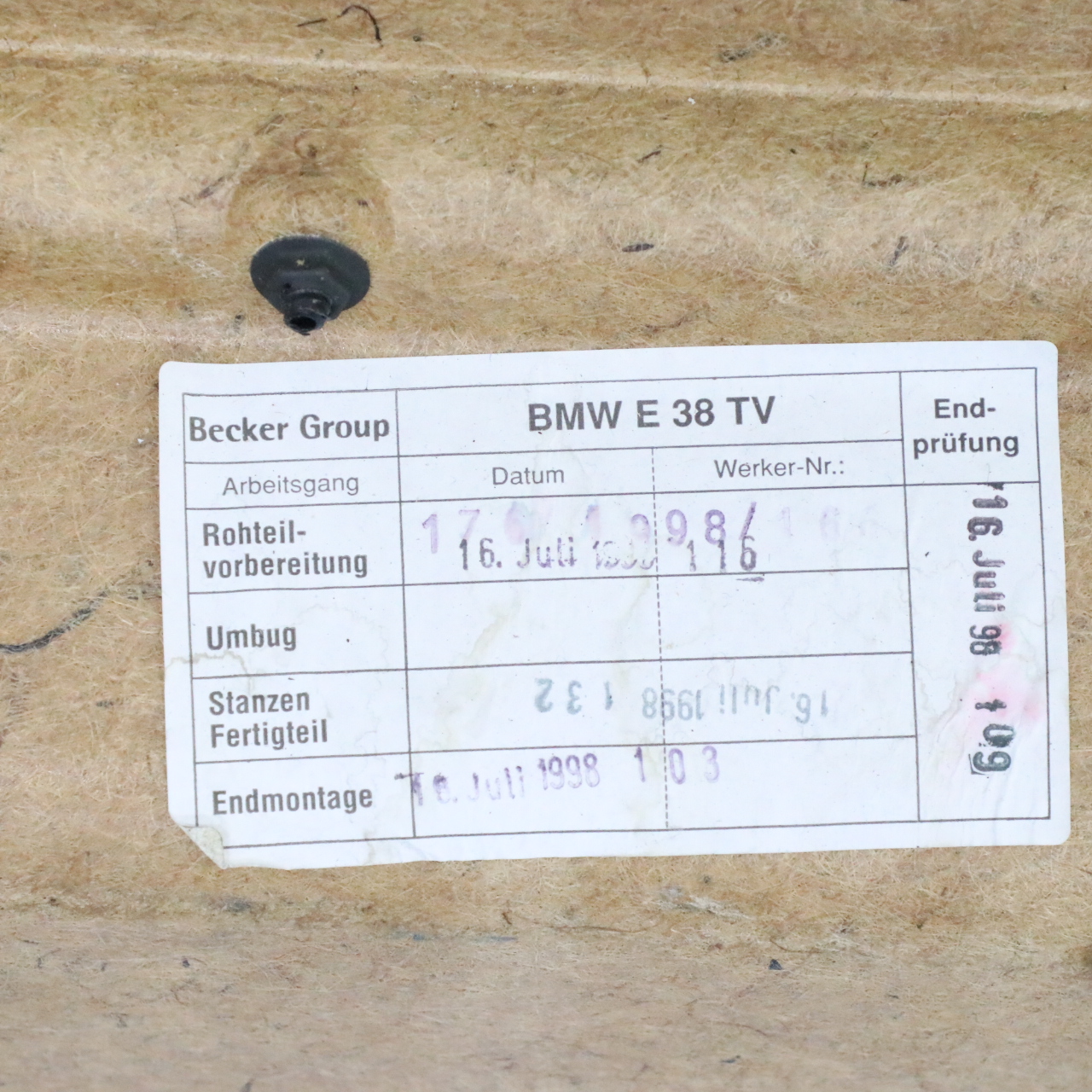 BMW E38 Boczek Panel Drzwi Lewy Tylny Czarna Skóra Montana