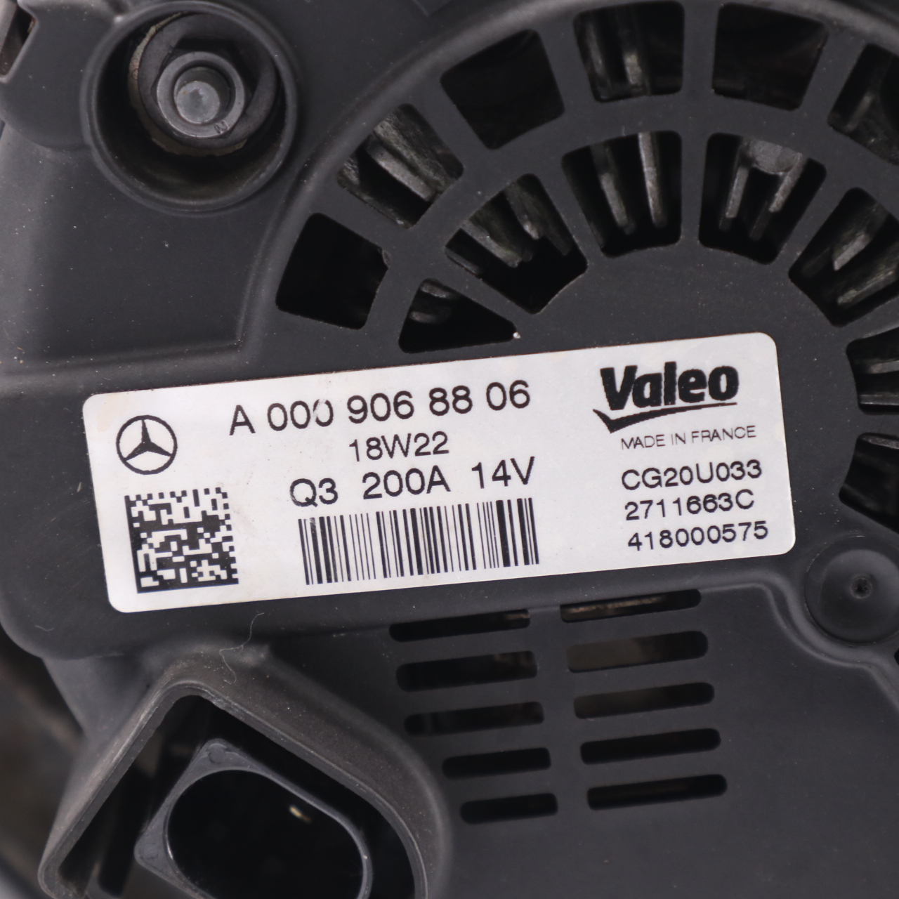 Lichtmaschine Mercedes R172 SLC 43 AMG Benzin OM276 200A Valeo A0009068806