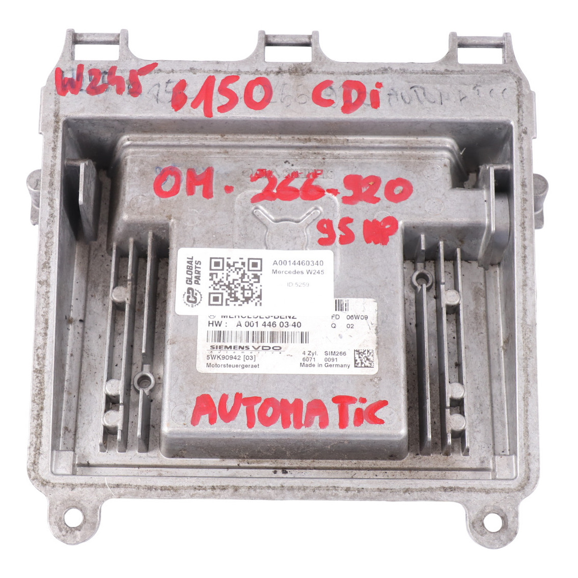 Mercedes W245 B150 CDI OM266.920 Motorsteuergerät Modul ECU A0014460340