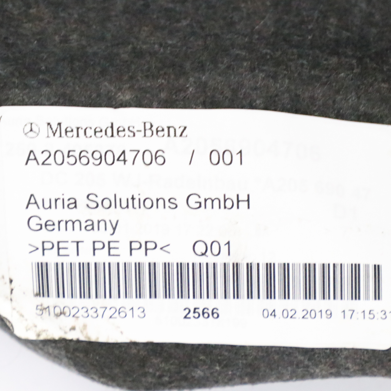 Mercedes A205 Kofferraum links seitliche Verkleidung Gepäckabdeckung A2056904706