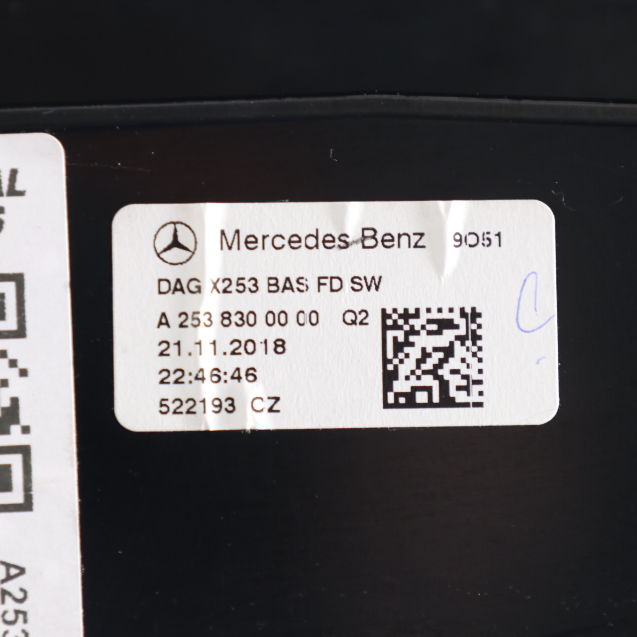 Lüftungsschlitz Verkleidung Mercedes GLC X253 Mittelkonsole Hinten Schwarz