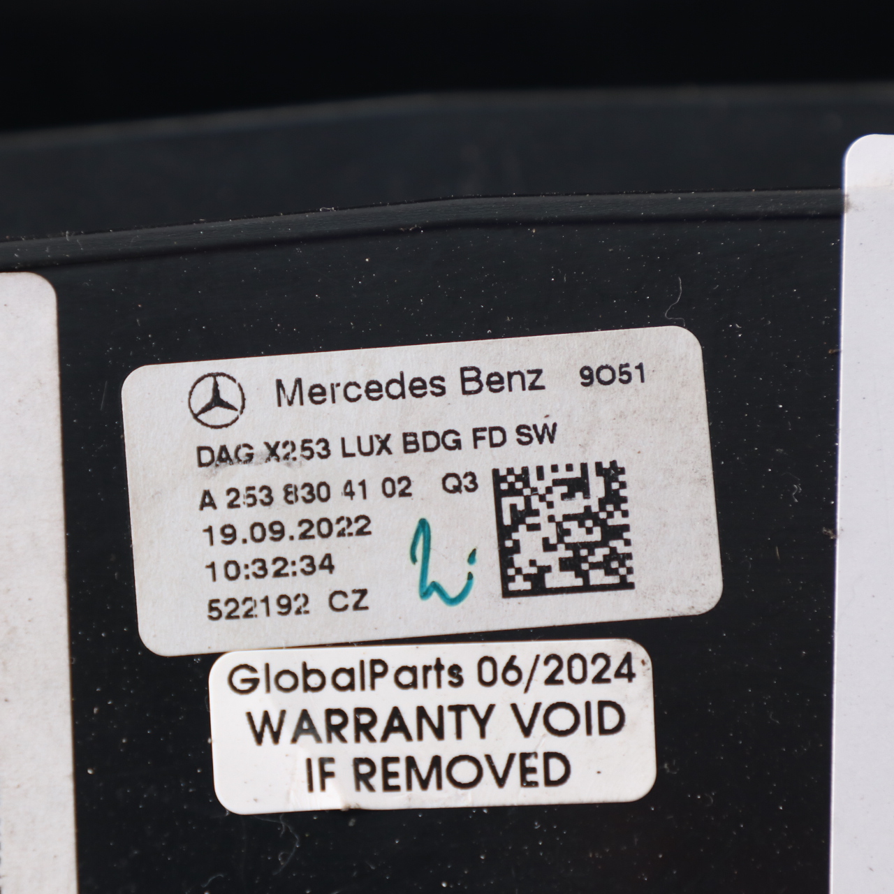 Mercedes C253 W293 Mittelkonsole hintere Lüftungsgitter Abdeckung Trim schwarz