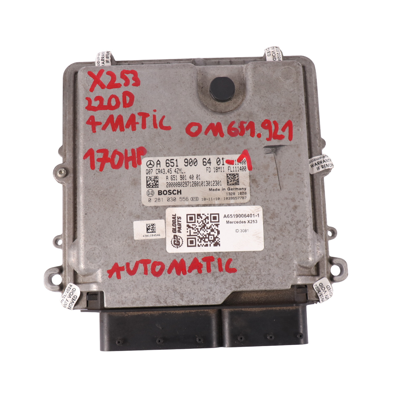 Mercedes GLC X253 220d OM651.921 170PS Motoreinheit ECU A6519006401 Automatik