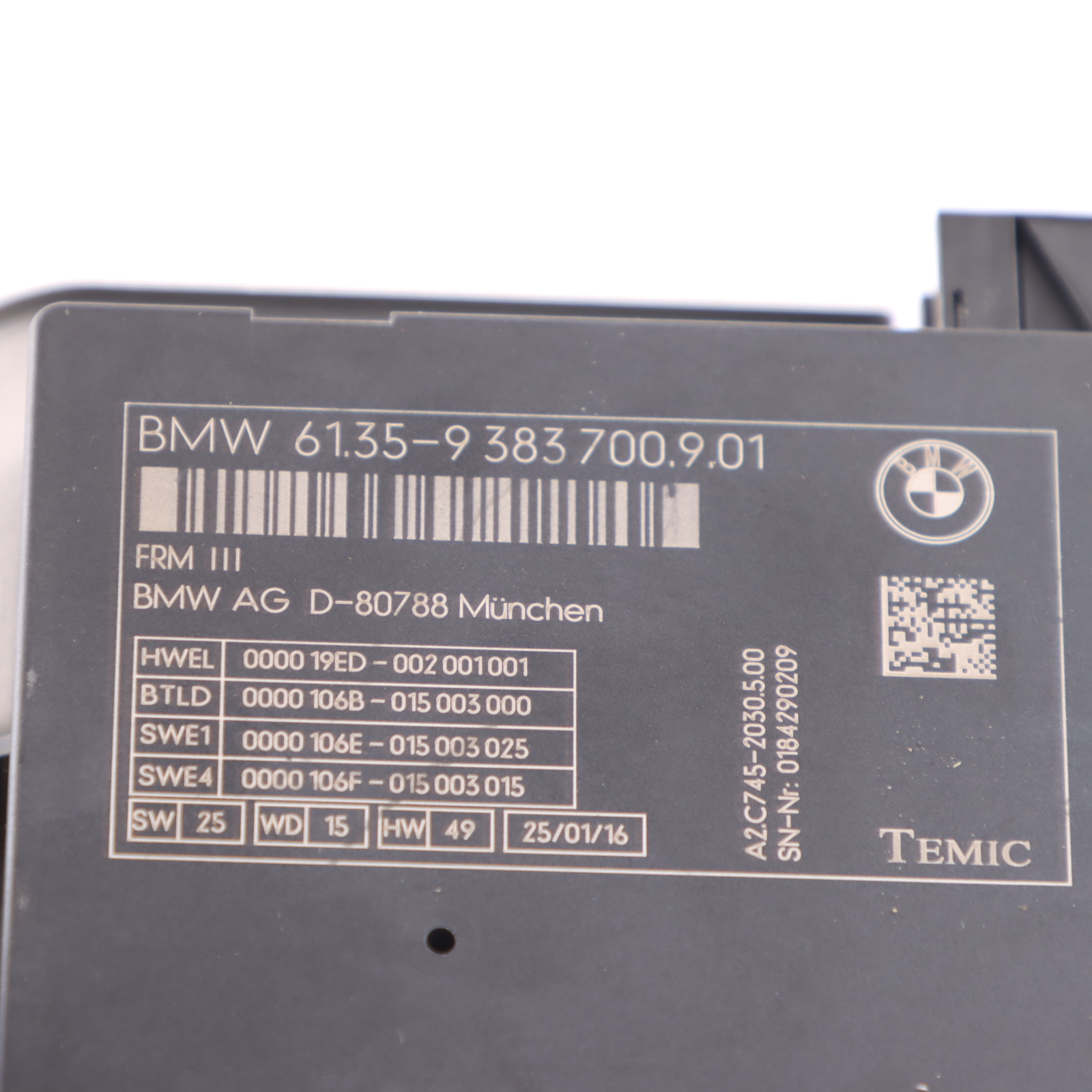 BMW X3 F25 Fußraumleuchte Modul Steuergerät ECU FRM3 9383700