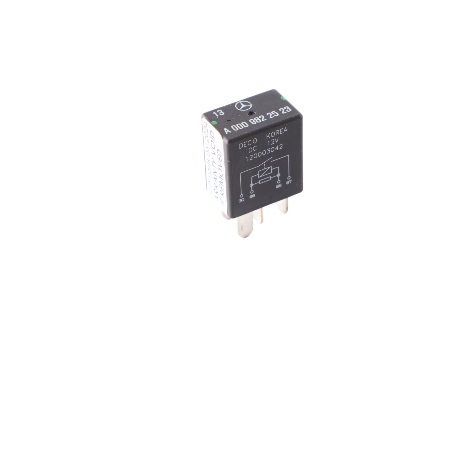 Mercedes W156 W242 W246 W447 Relay 4-Pin Black Hella A0009822523