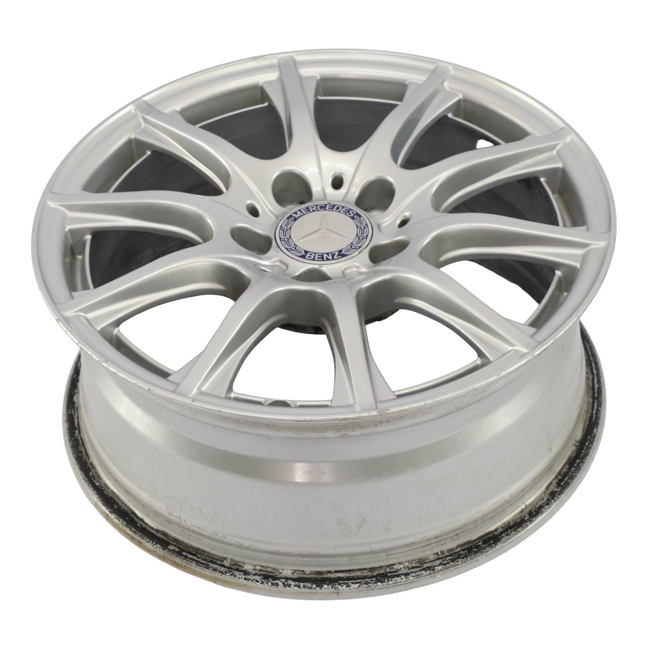 Mercedes W205 Silberne Leichtmetallfelge 16'' 6,5J ET:38 10 Speichen A2054012400