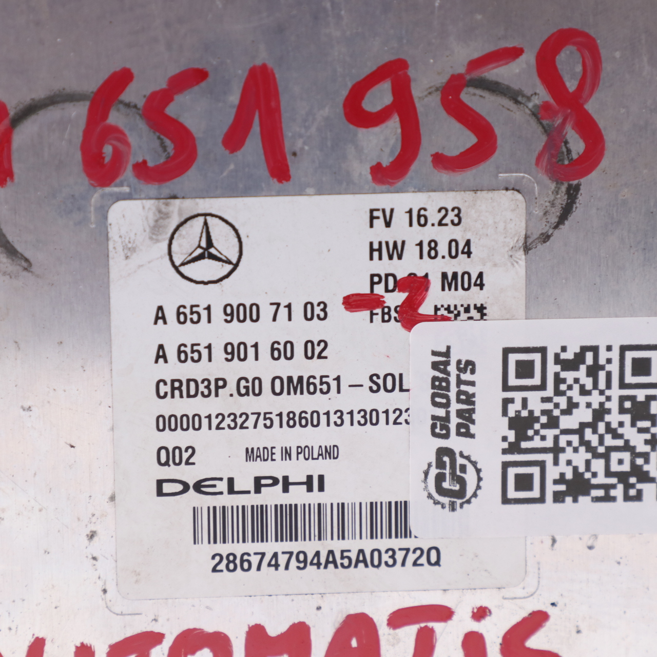 Mercedes Sprinter W907 311 CDI 651.958 114PS Motorsteuergerät ECU A6519007103