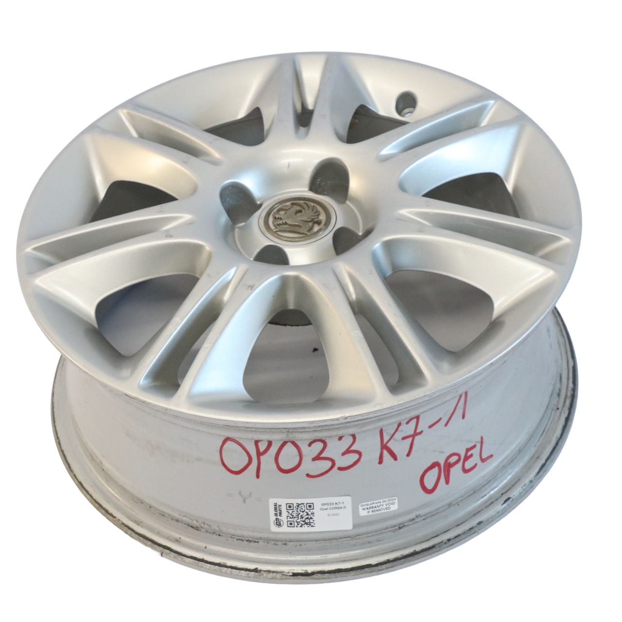 Opel Corsa D Silber Felge Leichtmetallfelge 16" 6J ET:40 0P033 K7