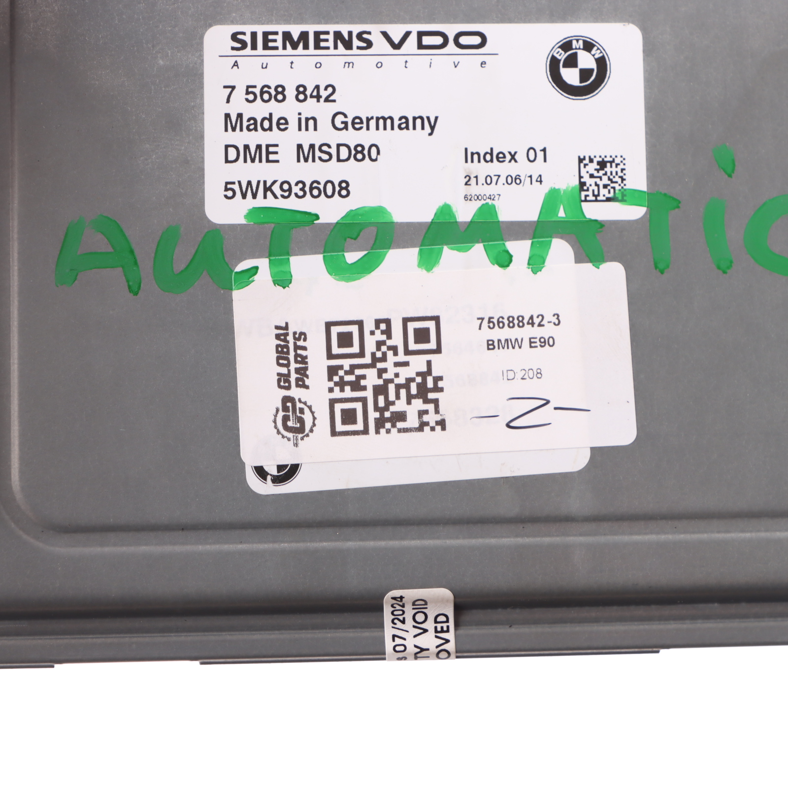 BMW E90 E92 335i N54 ECU Kit Steuergerät DME 7568842 CAS3 Schlüssel Automatik