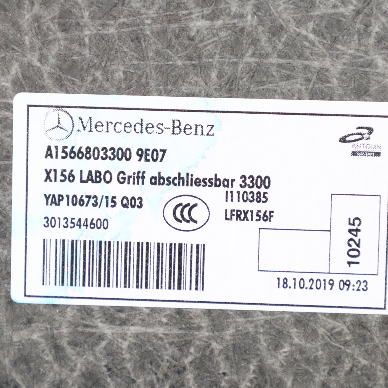 Mercedes GLA X156 Koffer Raum Auskleidung Boden Teppich Liner Matte A1566803300