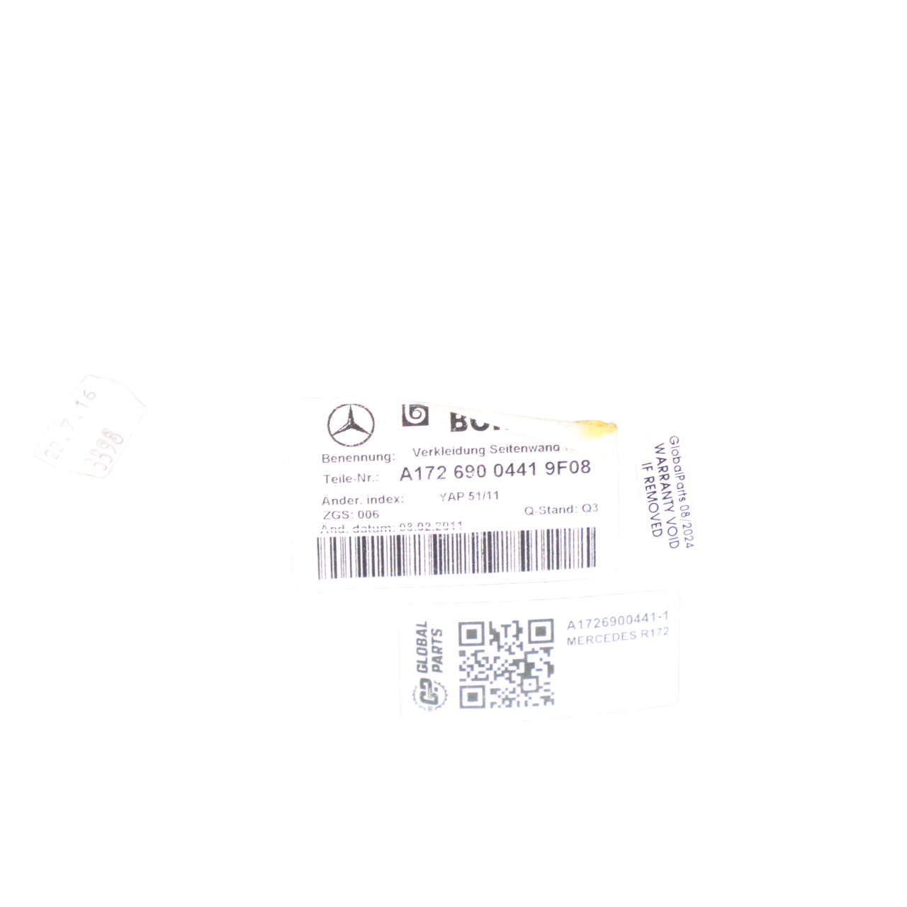 Mercedes SLK R172 Koffer Raum Teppich Kleidung Rechts Boden Matte A1726900441