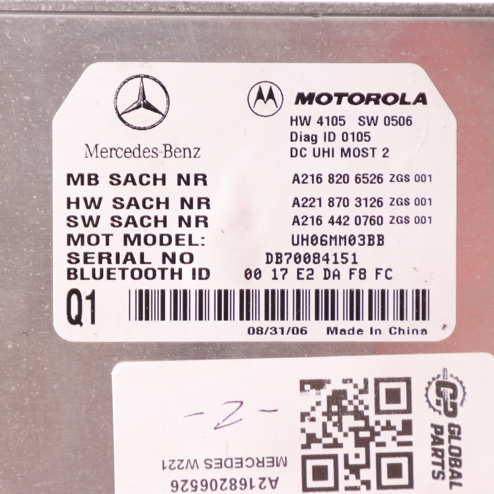 Mercedes W221 Bluetooth Modul Multimedia Steuergerät ECU A2168206526