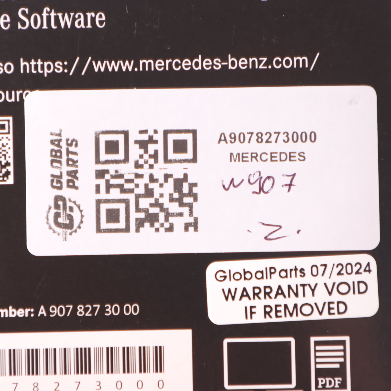 Mercedes Sprinter W907 Open Source Software CD Lizenzinformationen A9078273000