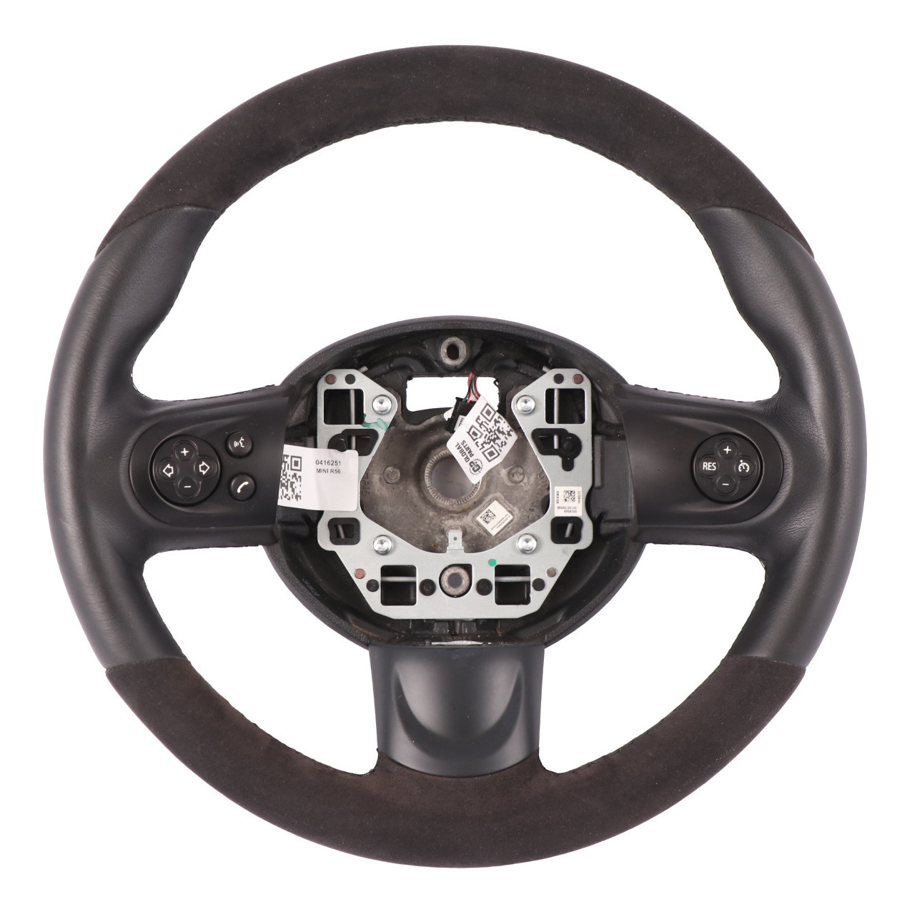 Mini Cooper R56 JCW Alcantara / Black Leather Sport Multifunction Steering Wheel