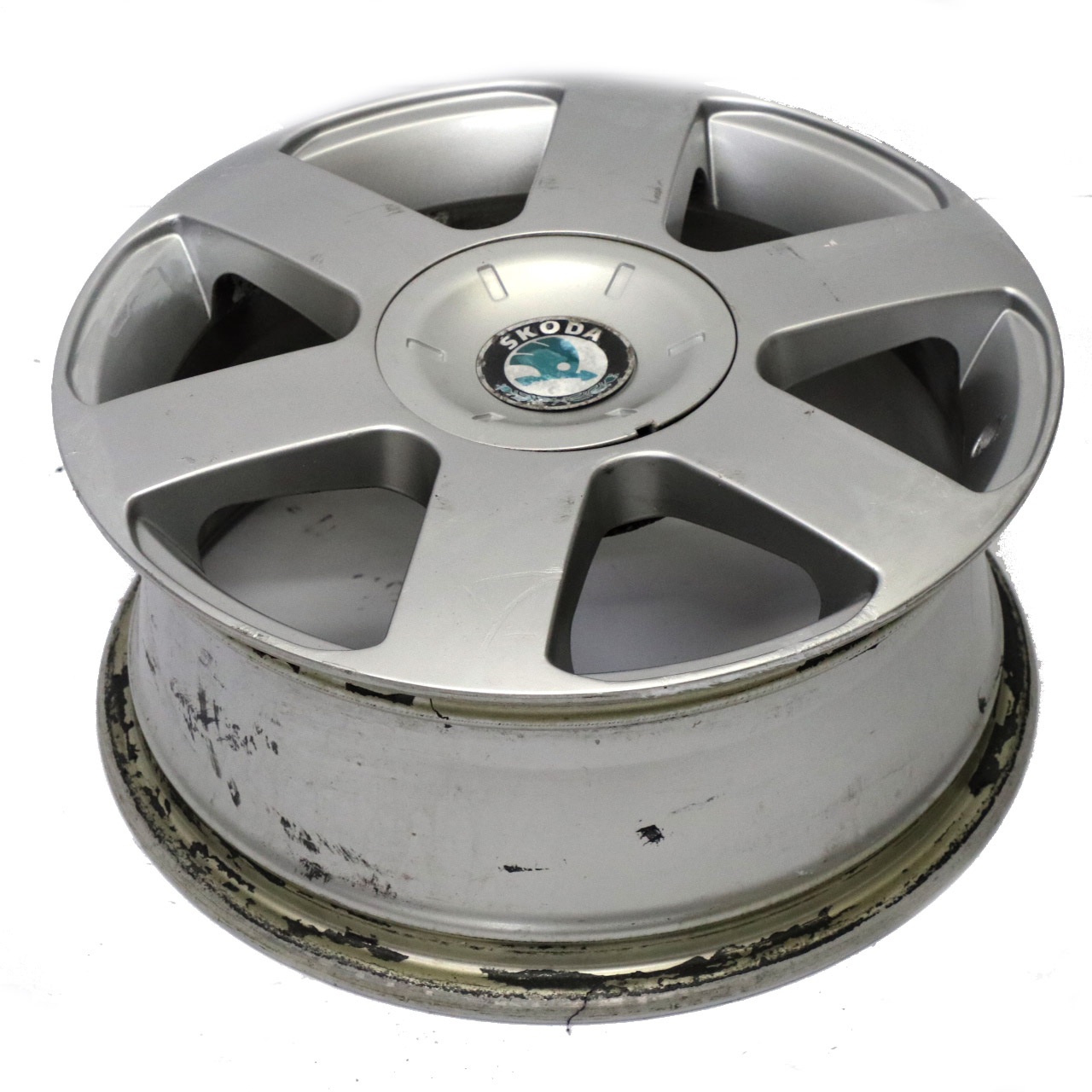 Skoda Octavia II Silver Alloy Wheel Rim 6,5J 16" ET:50 1Z0601025B