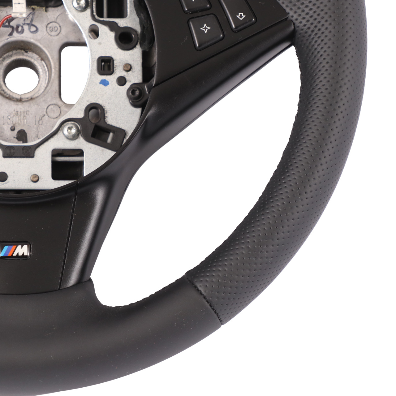 BMW E60 E61 E63 E64 NEW Leather M-Sport Steering Wheel Black Thread