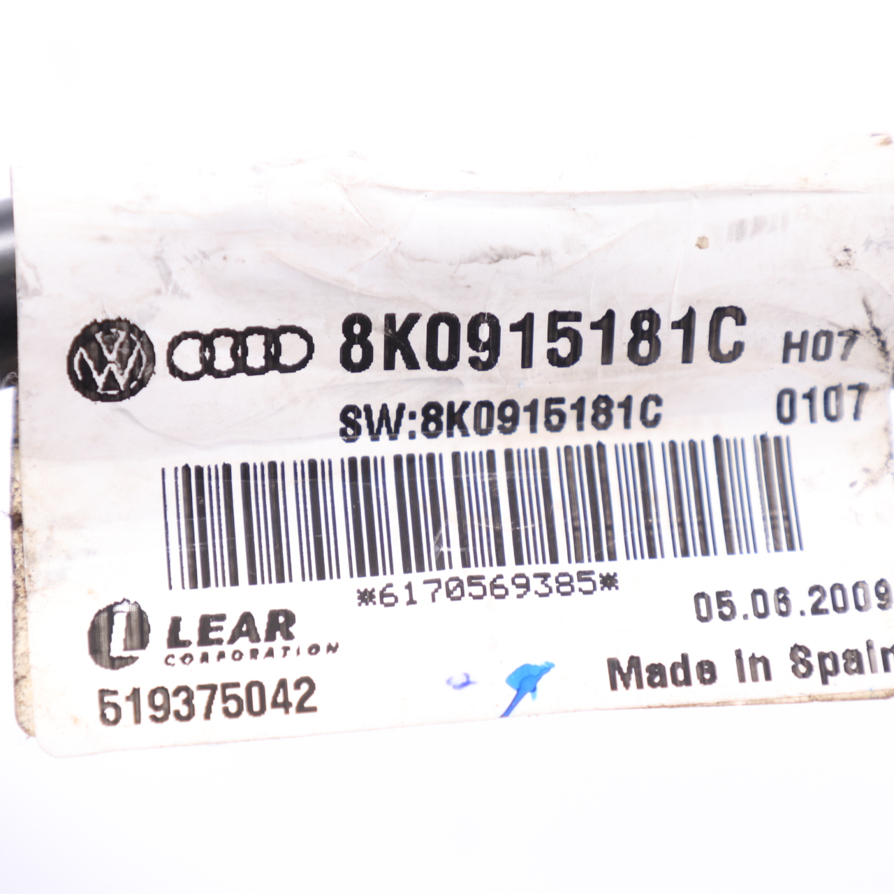 Audi A6 C6 Batterie Minuspol Kabel Verdrahtung Draht 8K0915181C